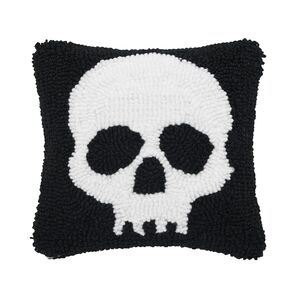 C&F Home Skull Skeleton Hooked Small 8" Accent Pillow